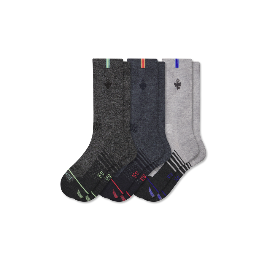 Women's Merino Wool Blend Run Calf Sock 3-Pack - Light Office Move