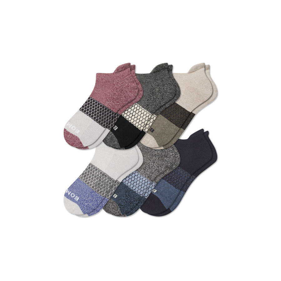 Men’s Tri-Block Ankle Sock 6-pack - Classic Crew Move