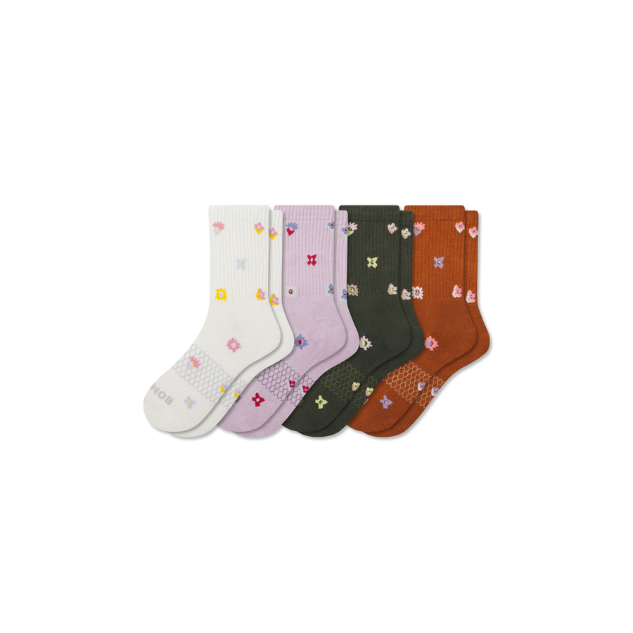 Women’s Garden Party Half Calf Sock 4-Pack - Classic Home Comfort