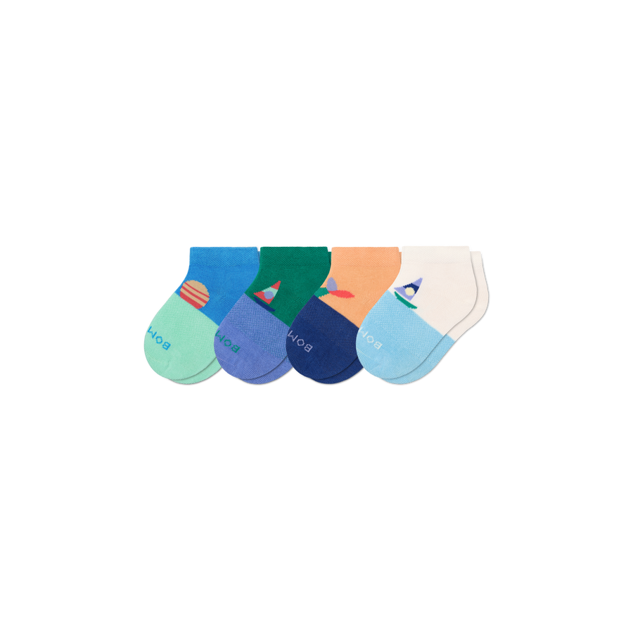 Toddler Lightweight Ankle Sock 4-Pack - Trail Travel Rotation