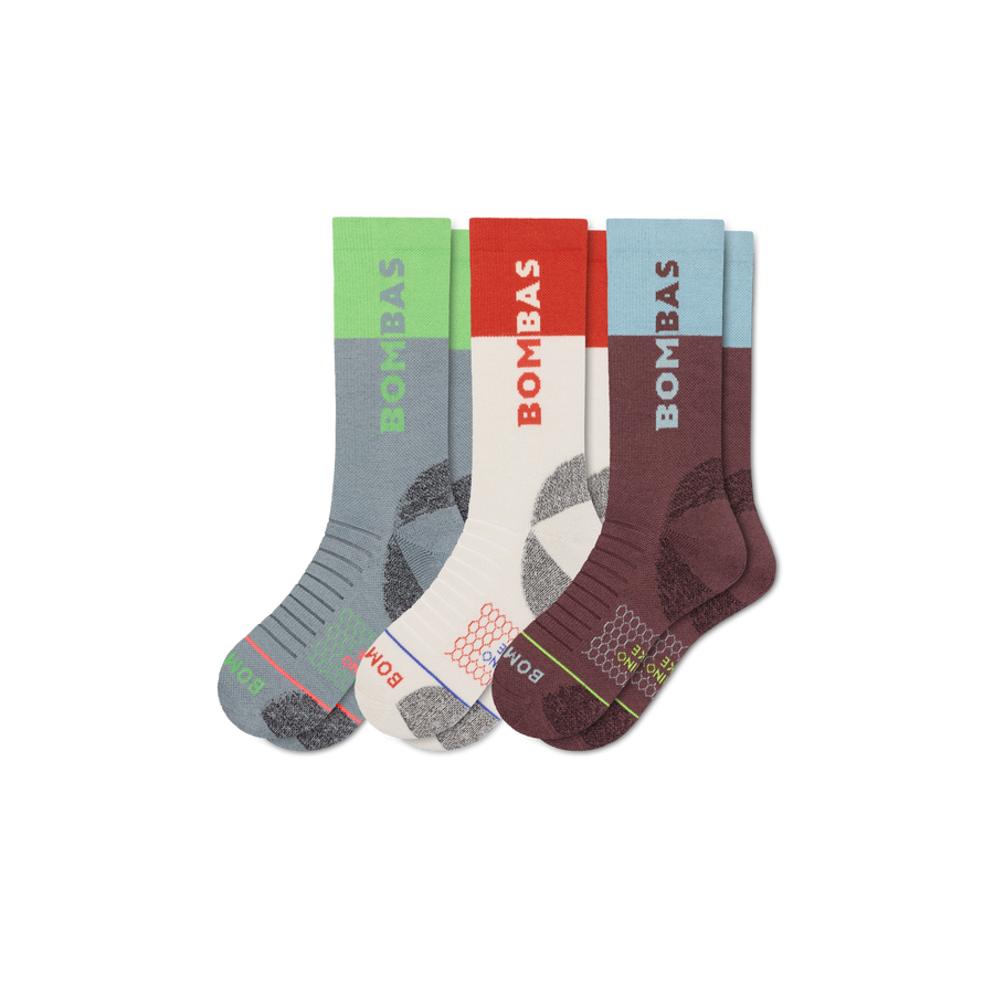 Women's Merino Wool Blend Hiking Calf Sock 3-Pack - Everyday Ankle Support