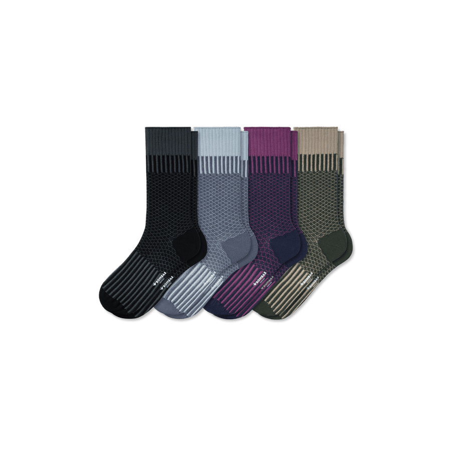 Men’s Jacquard Dress Sock 4-Pack - Breathable Studio Fit