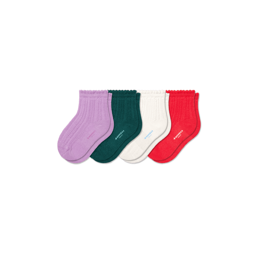 Toddler Pointelle Calf Sock 4-Pack - Fresh No Show Rotation