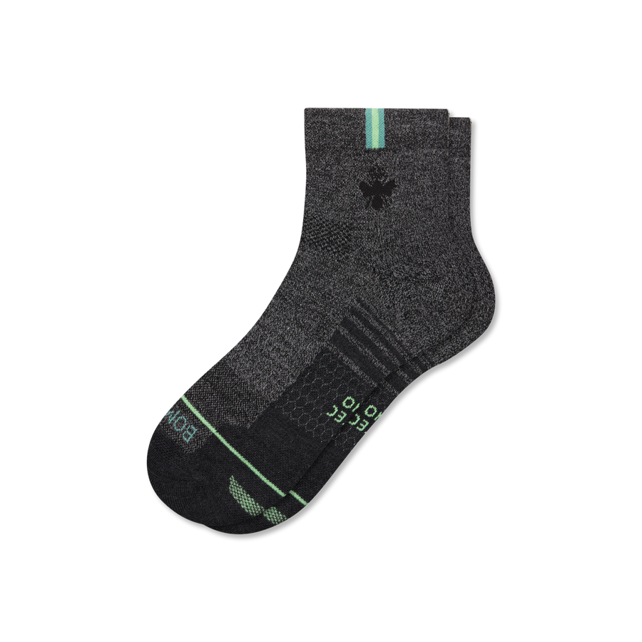 Women's Merino Wool Blend Run Quarter Socks - Trail Ankle Cushion