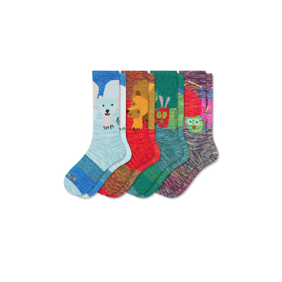 Adult Eric Carle Calf Sock 4-Pack - Soft Trail Rotation