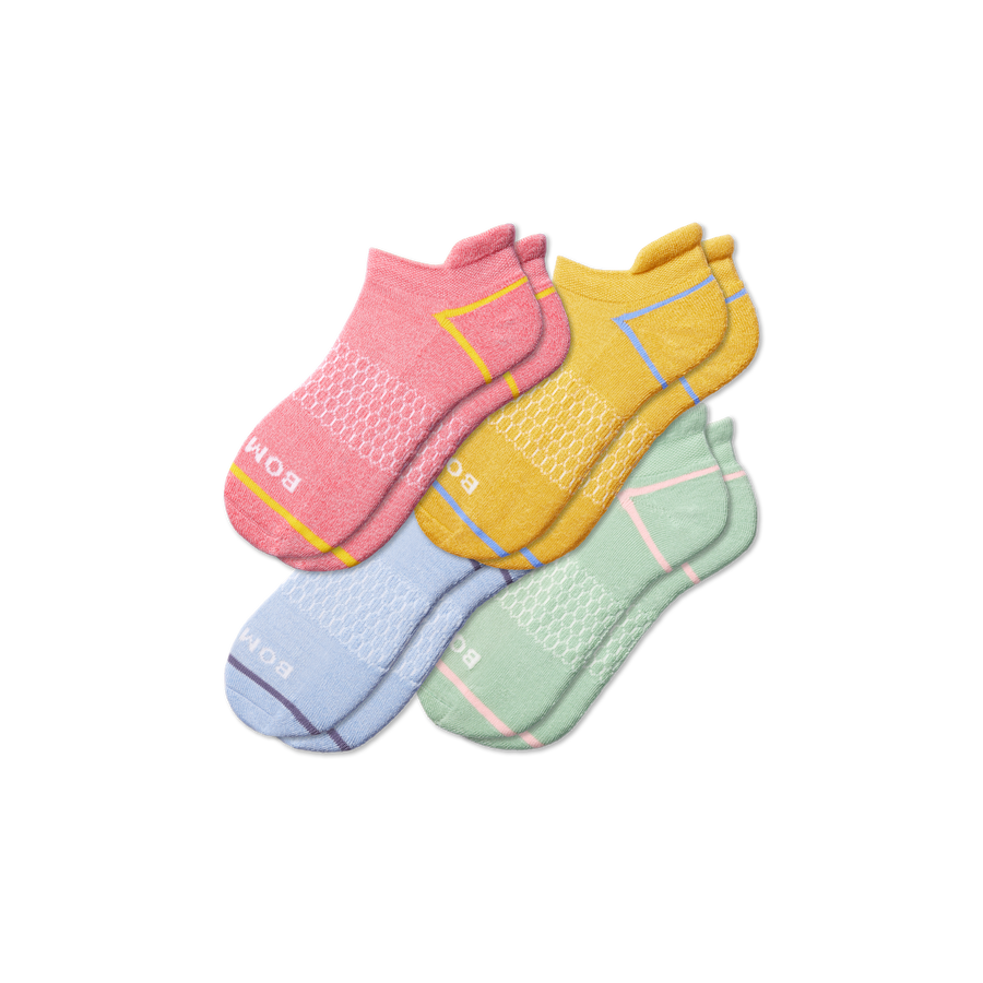 Women's Border Stripe Ankle Sock 4-Pack - Modern Shift Support