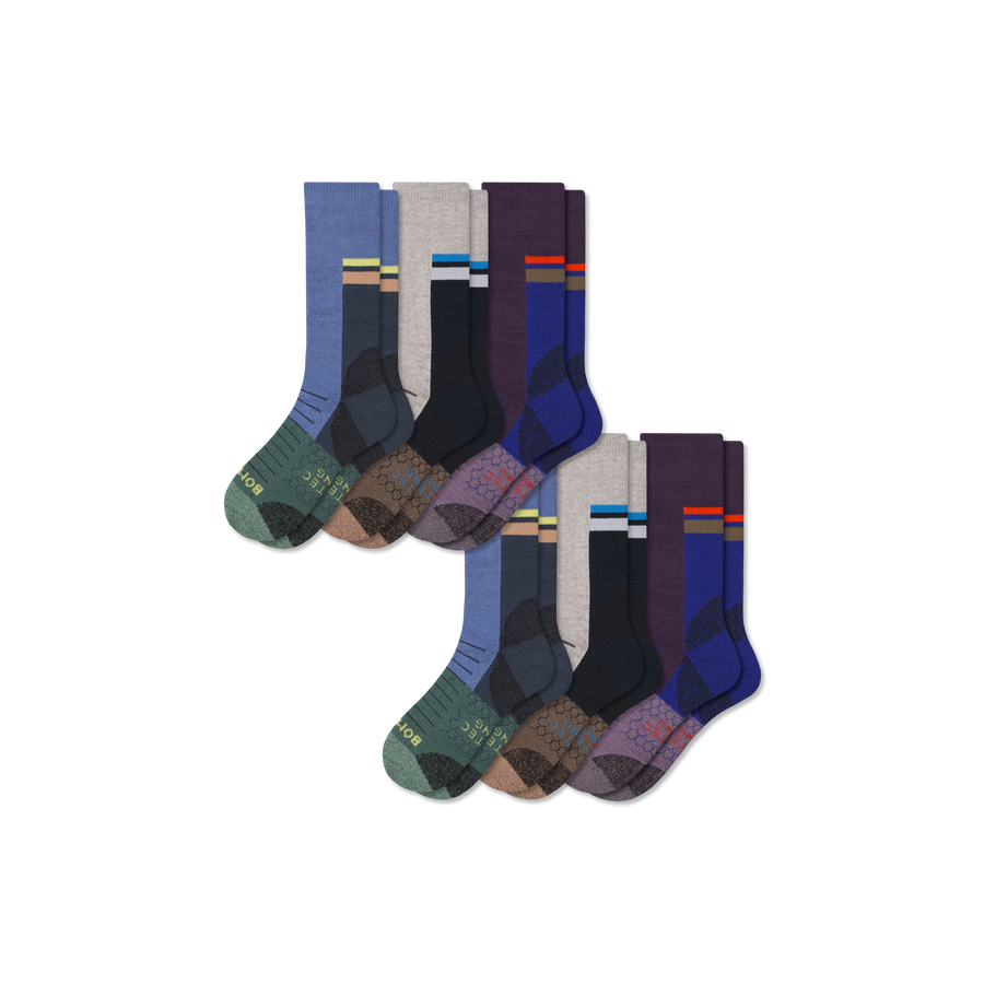 Men's Hiking Calf Sock 6-Pack - Everyday Office Comfort