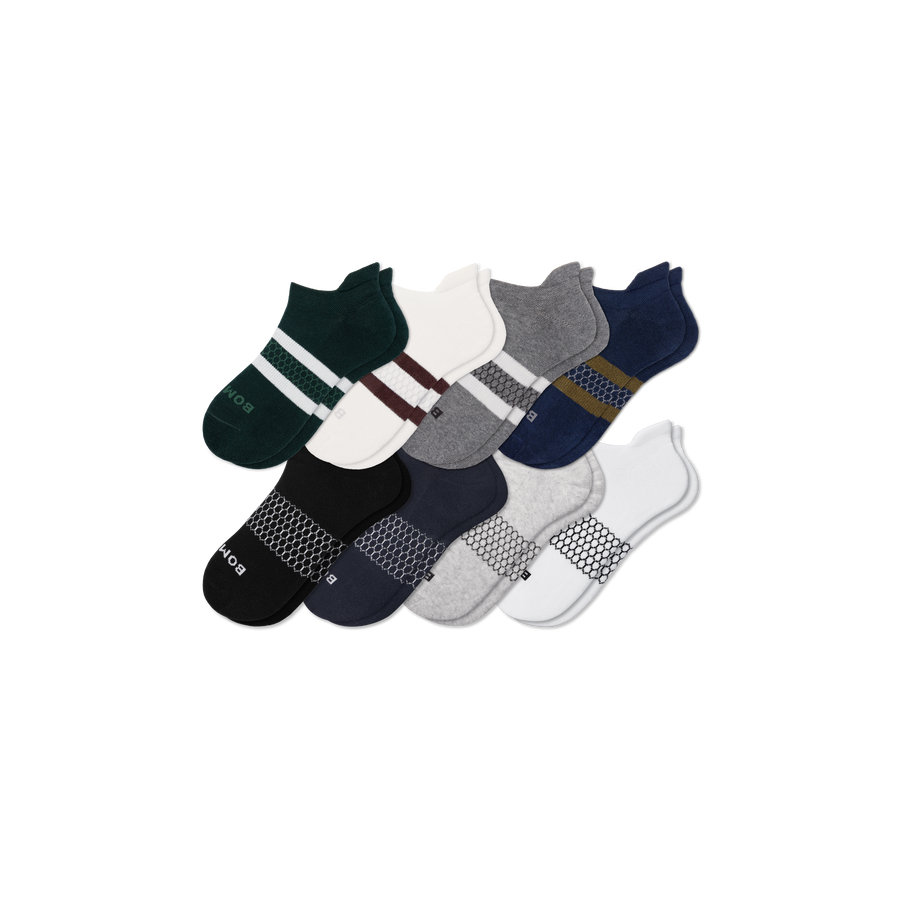 Men's Solids Ankle Sock 8-Pack - Steady Shift Fit