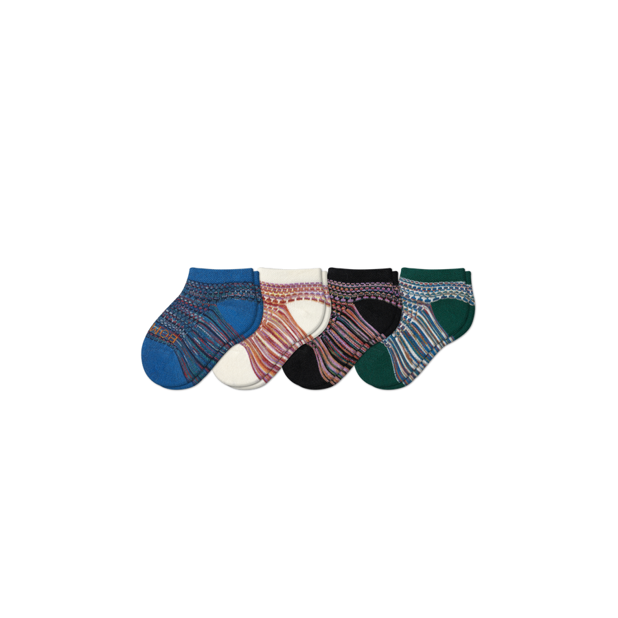 Toddler Lightweight Mosaic Ankle Sock 4-Pack - Steady No Show Pair