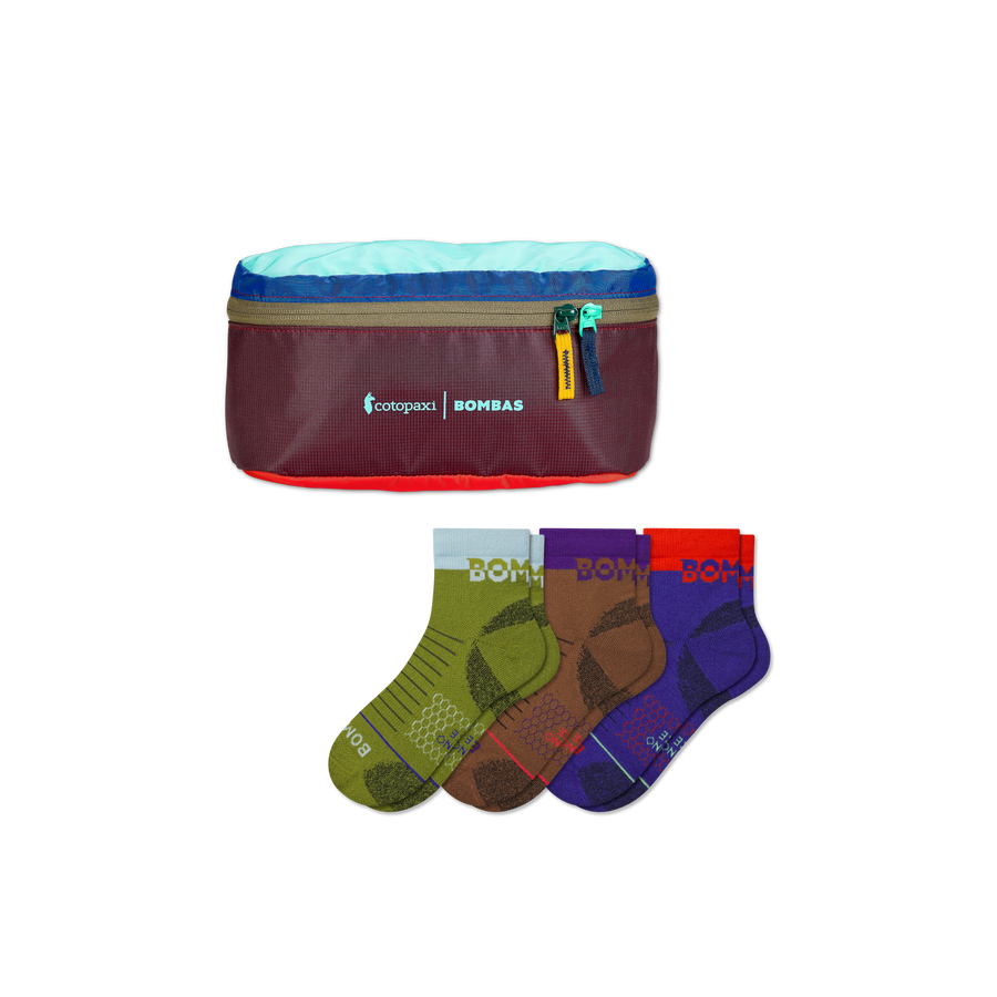 Women's Merino Wool Blend Hiking Quarter Sock 3-Pack & Cotopaxi Fanny Pack - Travel Pack