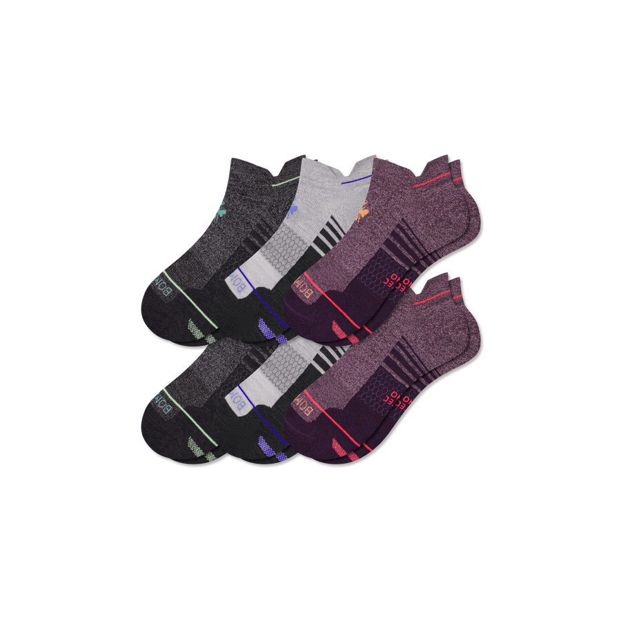 Women's Merino Wool Blend Run Ankle Sock 6-Pack - Steady Run Support