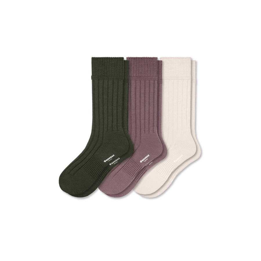 Men's Merino Cashmere Blend Rib Calf Sock 3-Pack - Studio Shift Rotation