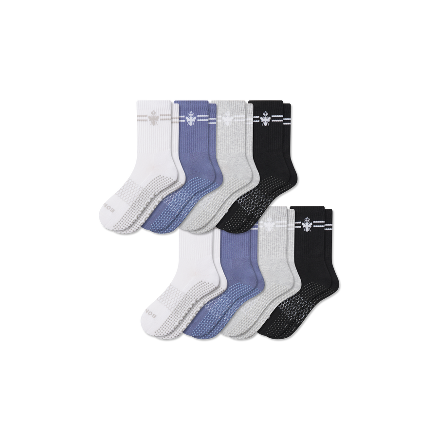Men's Gripper Half Calf Sock 8-Pack - Breathable Everyday Comfort