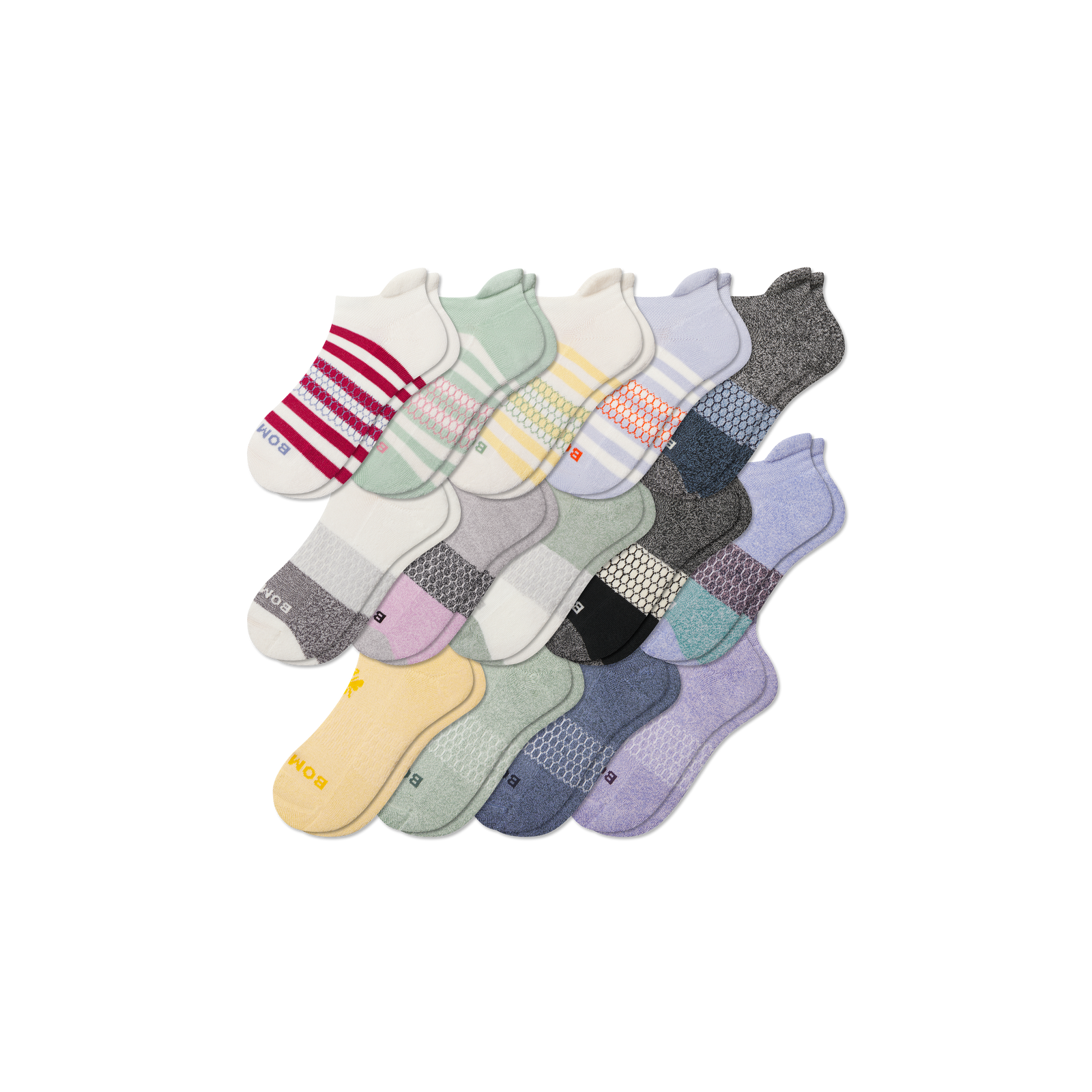 Youth Ankle Sock 14-Pack - Sage Blue Mix L