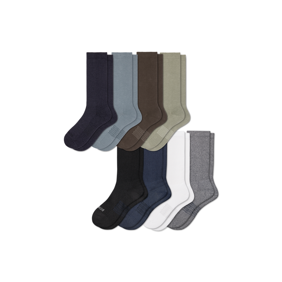 Men's Modern Rib Calf Sock 8-Pack - Daily Recovery Cushion