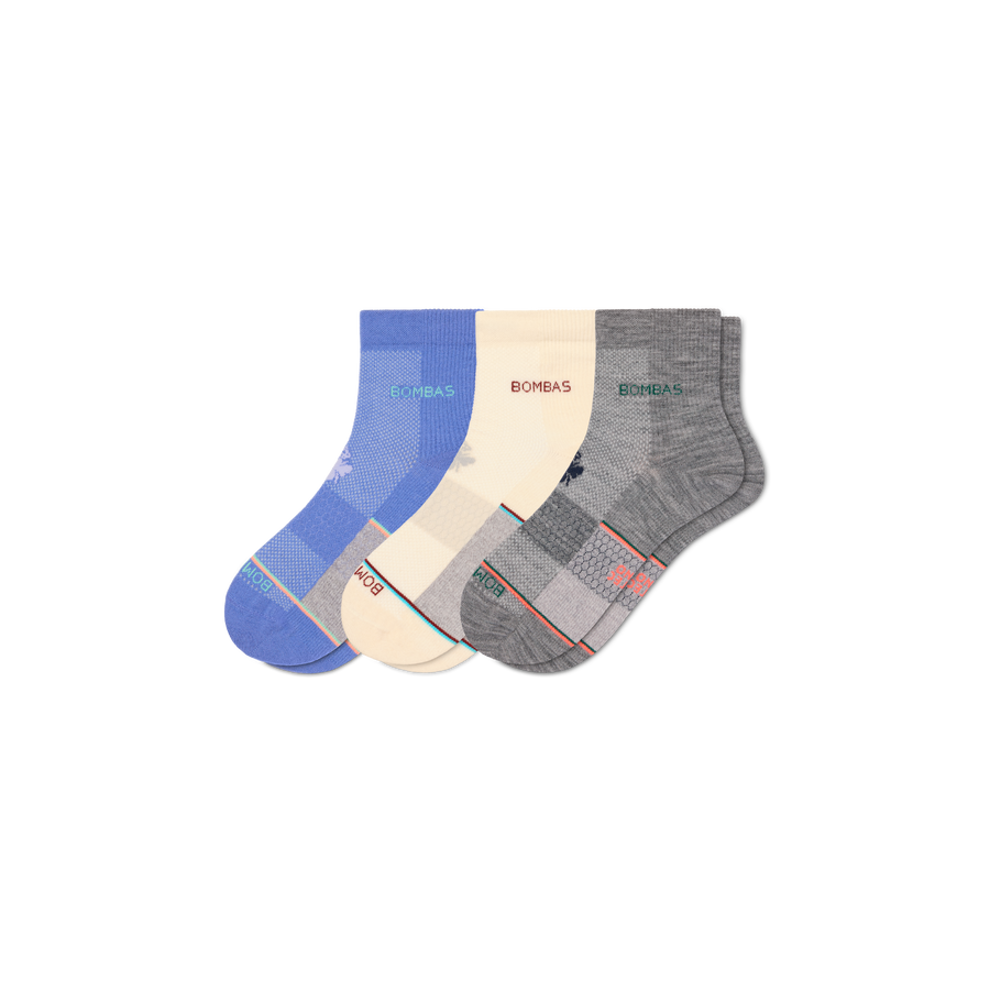 Women's UltraLite Sport Merino Wool Blend Quarter Sock 3-Pack - Light Travel Wear